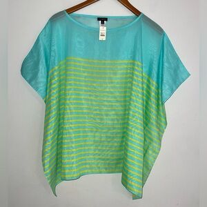 Talbots NEW Silk Blend Sheer Loose Fit Poncho Top Sz M